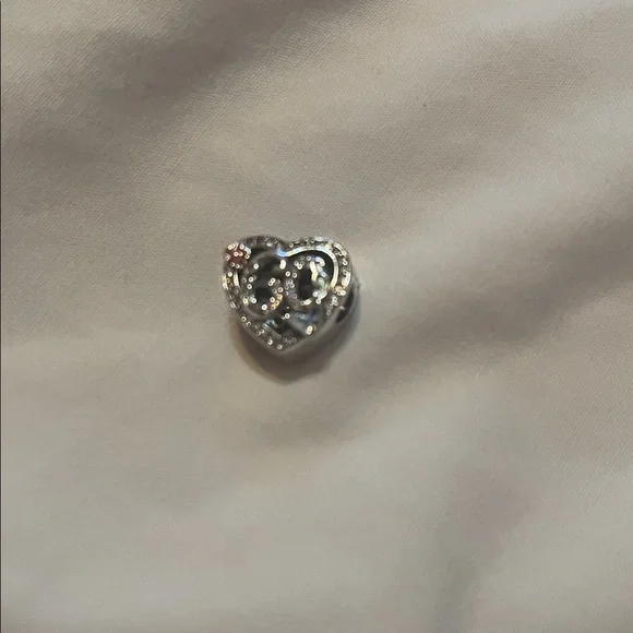 Elegant 925 Sterling Silver Heart “60” Charm with Pink and Blue Details - Picture 3 of 5